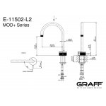 Graff MOD+ Bateria umywalkowa jednouchwytowa PROGRESSIVE Chrom E-11502-R1-L2