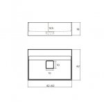  Relax Design "L" Series Umywalka stawiana 42x42 z korkiem soft grey matt LSERIESL3SLX03MATT