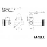 Graff MOD+ Bateria 2-drożna podtynkowa - element zewnętrzny Chrom E-8022-R1-L1-T