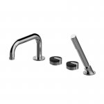 Graff MOD+ Bateria wannowa 4-otworowa nablatowa z zestawem prysznicowym Chrom E-11559-R1-L1