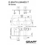 Graff Ametis Bateria natryskowa podtynkowy 2-uchwytowa - element zewnętrzny Chrom E-8047H-LM44E0-T