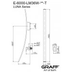 Graff Luna Bateria umywalkowa podtynkowa z uchwytem montowanym w ścianie - elementy zewnętrzne Chrom E-6000-LM36W-T