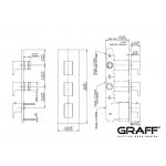 Graff Luna Bateria natryskowa podtynkowy 3-uchwytowa - element zewnętrzny Chrom E-8057-LM36E0-T