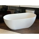 Galatea Design Arrezo Slim Wanna wolnostojąca 160x75 cm biały połysk z korkiem w kolorze wanny GWARS160.GPB.WH 