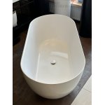 Galatea Design Arrezo Slim Wanna wolnostojąca 160x75 cm biały połysk z korkiem w kolorze wanny GWARS160.GPB.WH 