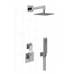 Graff Solar Zestaw natryskowy termostatyczna podtynkowa z deszczownicą ścienną 250x250 mm z zestawem natryskowym Chrom SOL03