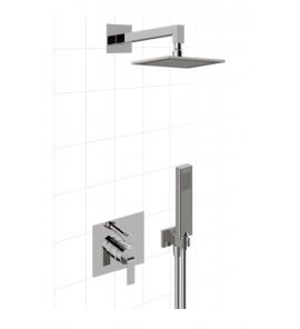 Graff Immersion Zestaw natryskowy podtynkowa z deszczownicą ścienną 250x250 mm z zestawem natryskowym Chrom IME01