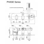 Graff Phase Bateria wannowa termostatyczna 3-otworowa podtynkowa z zestawem prysznicowym - element zewnętrzny Chrom EL7.090H-LM45E0-T