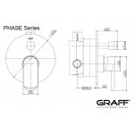 Graff Phase Zestaw natryskowy podtynkowy z deszczownicą Ø 252 mm z zestawem prysznicowym - element zewnętrzny Chrom PHA01