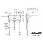 Graff Terra Bateria umywalkowa 3-otworowa z korkiem automatycznym Chrom E-6710-C17B