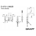 Graff Terra Bateria wannowa 5-otworowa z zestawem prysznicowym Chrom E-6751-LM62B