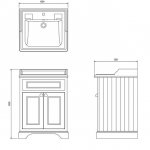 Burlington Classic Umywalka 65x57,5 z szafka biała/sand B151TH FF8S