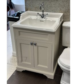 Burlington Classic Umywalka 65x57,5 z szafka biała/sand B151TH FF8S