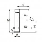 Graff Qubic Bateria umywalkowa jednouchwytowa 120 mm z korkiem automatycznym Chrom E-6203D-LM38M