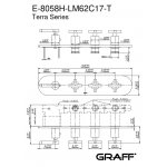 Graff Terra Bateria natryskowa termostatyczna 3-uchwytowa podtynkowa - element zewnętrzny Chrom E-8056H-LM62C17-T