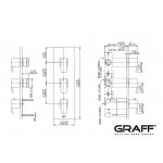 Graff Qubic Bateria natryskowa termostatyczna 3-uchwytowa podtynkowa - element zewnętrzny Chrom EM7.690H-RH0-T