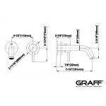 Graff M.E./M.E.25 Bateria umywalkowa 2-otworowa element zewnętrzny chrom E-6135-LM41W-PC-T