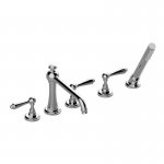 Graff Camden Bateria wannowa 5-otworowa  z zestawem prysznicowym Chrom E-6951-LM48B