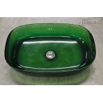   Galatea Design Paddle Umywalka stawiana na blat 60x40 jade green z korkiem klik-klak chrom GDFU2093JG 