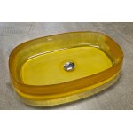  Galatea Design Paddle Umywalka stawiana na blat 58x38 apricot yellow z korkiem klik-klak chrom GDFU2007AY