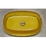   Galatea Design Paddle Umywalka stawiana na blat 58x38 apricot yellow z korkiem klik-klak chrom GDFU2007AY