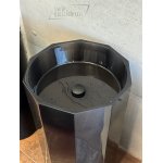   Galatea Design Heksagon Umywalka wolnostojąca z korkiem black grey GDFU3039BG WYPRZEDAŻ EKSPOZYCJI 