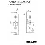 Graff Camden Bateria natryskowa termostatyczna 3-uchwytowa podtynkowa - element zewnętrzny Chrom E-8087H-LM48C16-T