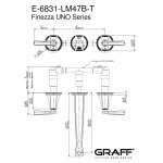 Graff Finezza Uno Bateria umywalkowa 3-otworowa podtynkowa 238 mm - element zewnętrzny Chrom E-6831-LM47B-T