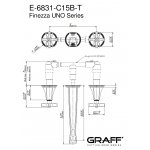 Graff Finezza Uno Bateria umywalkowa 3-otworowa podtynkowa 238 mm - element zewnętrzny Chrom E-6831-C15B-T