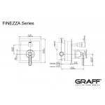 Graff Finezza Uno Zestaw natryskowy podtynkowy z deszczownicą Ø228 mm z zestawem prysznicowym kompletny Chrom UNO01