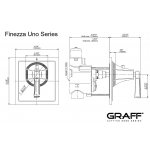 Graff Finezza Uno Zestaw natryskowy termostatyczny podtynkowy z deszczownicą Ø228 mm z zestawem prysznicowym kompletny Chrom UNO02