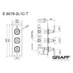 Graff Finezza Uno Bateria prysznicowa termostatyczna 3-uchwytowa podtynkowa - element zewnętrzny Chrom E-8078-2L1C-T