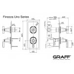 Graff Finezza Uno Zestaw natryskowy termostatyczny podtynkowy z deszczownicą Ø228 mm z zestawem prysznicowym na drążku kompletny Chrom UNO03