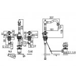 Alpi London Bateria umywalkowa 3-otworowa z korkiem chrom LO41691CR