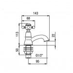 Alpi London Krany umywalkowe (para) 1/2” chrom LO41230/BCR