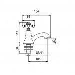 Alpi London Krany umywalkowe (para) 3/4” chrom LO41234/BCR