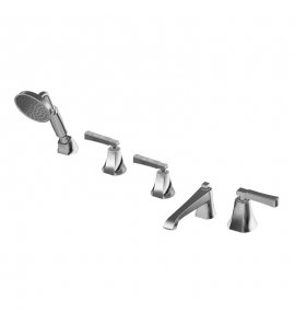 Graff Finezza Due Bateria wannowa 5-otworowa z zestawem prysznicowym Chrom E-6853-LM47B