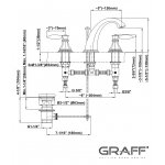 Graff Topaz Bateria umywalkowa 3-otworowa z korkiem Chrom E-1900-LM14
