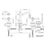 Graff Adley Bateria bidetowa 3-otworowa z korkiem Chrom E-2561-LC1