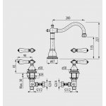 Graff Adley Bateria wannowa 3-otworowa z zestawem prysznicowym Chrom E-2550C-LC1