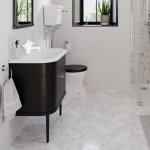    Burlington Chalfont Zestaw umywalka 65x47 biała + szafka czarna + uchwyt chrom + nogi czarne CHALFONT65BMCB