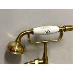   Galatea Design Retro Bateria wannowa ścienna z zestawem prysznicowym brushed gold GDT8BRG