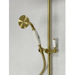 Galatea Design Retro Zestaw prysznicowy termostatyczny ścienny złoty szczotkowany GDAF3SBRG
