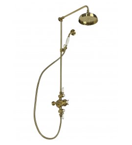 Galatea Design Retro Zestaw prysznicowy termostatyczny ścienny złoty szczotkowany GDAF3SBRG