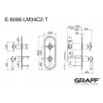 Graff Adley Bateria prysznicowa termostatyczna 2-uchwytowa podtynkowa - element zewnętrzny Chrom E-8086-LM34C2-T