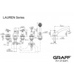 Graff Lauren Bateria wannowa 5-otworowa z zestawem prysznicowym Chrom E-2453-C21B