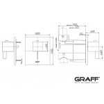 Graff Aqua-Sense Zestaw natryskowy termostatyczny podtynkowy z deszczownicą 600x450 mm sufitową i zestawem prysznicowym Polerowana stal AQ02-PC