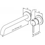 Damixa Osier Bateria umywalkowa podtynkowa z wylewką 25 cm element zewnętrzny szczotkowany grafit pvd 146165500