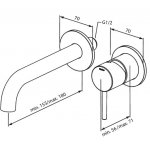 Damixa Osier Bateria umywalkowa podtynkowa z wylewką 18 cm element zewnętrzny stal PVD 146264600