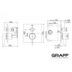 Graff Bateria natryskowa podtynkowa z przełącznikiem 2-drożnym - element zewnętrzny Chrom E-17070-LM46A-T